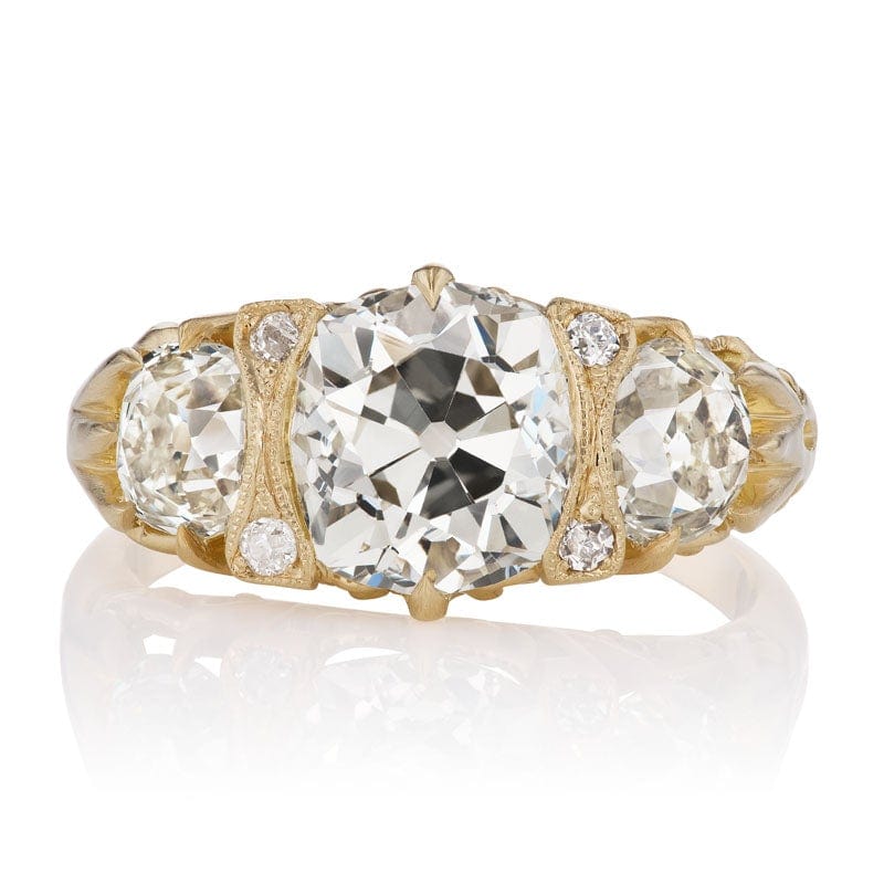 Detailed 2.81 ct Old Mine Cut Engagement Ring