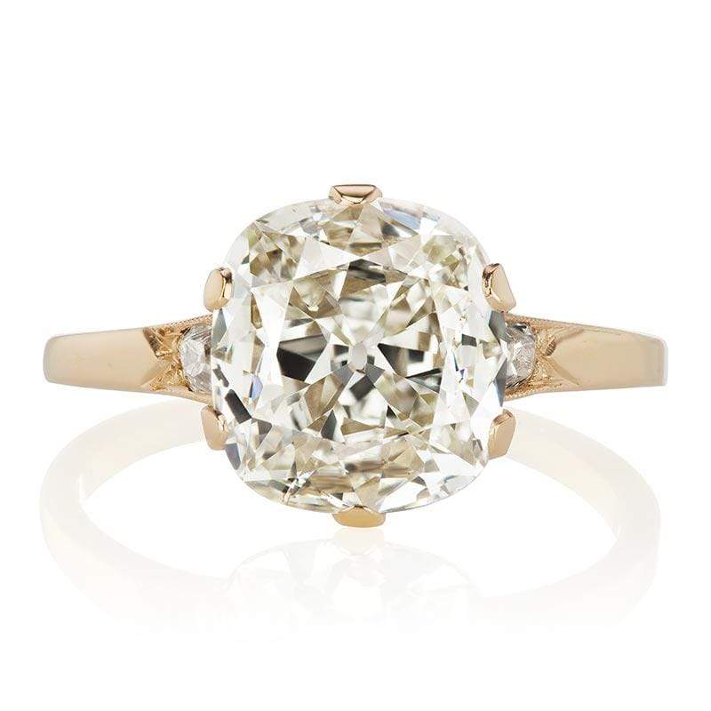 2.83 ct Antique Cushion Cut Diamond Engagement Ring