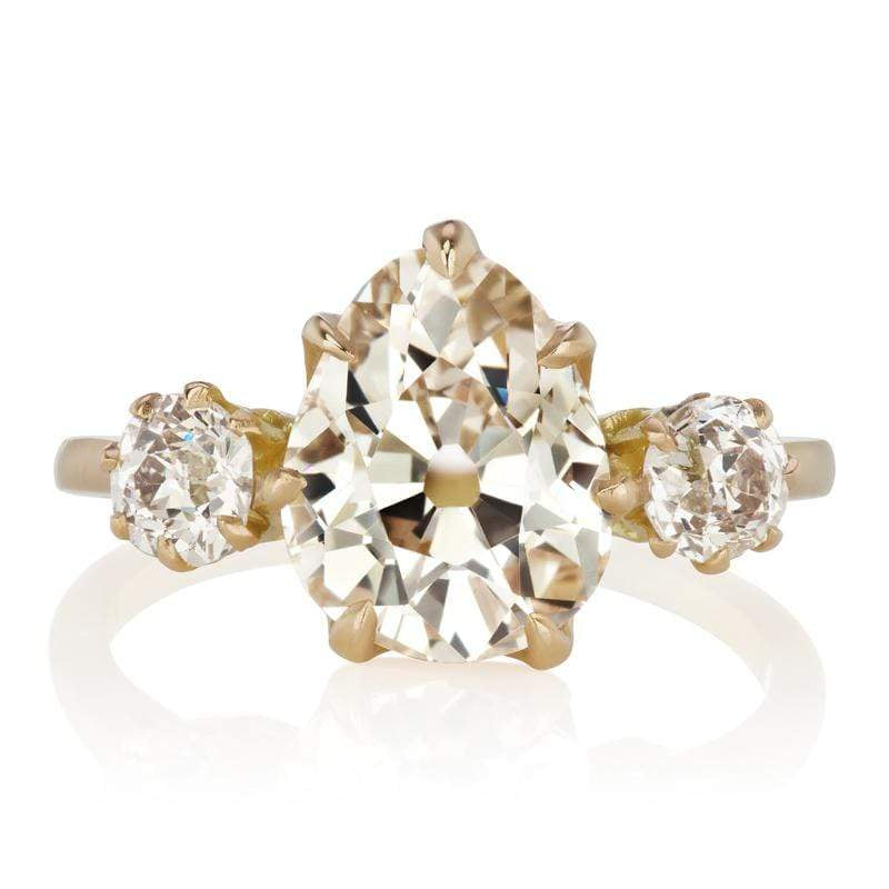 Pear Shaped Three Stone Engagement Ring | Victor Barbone