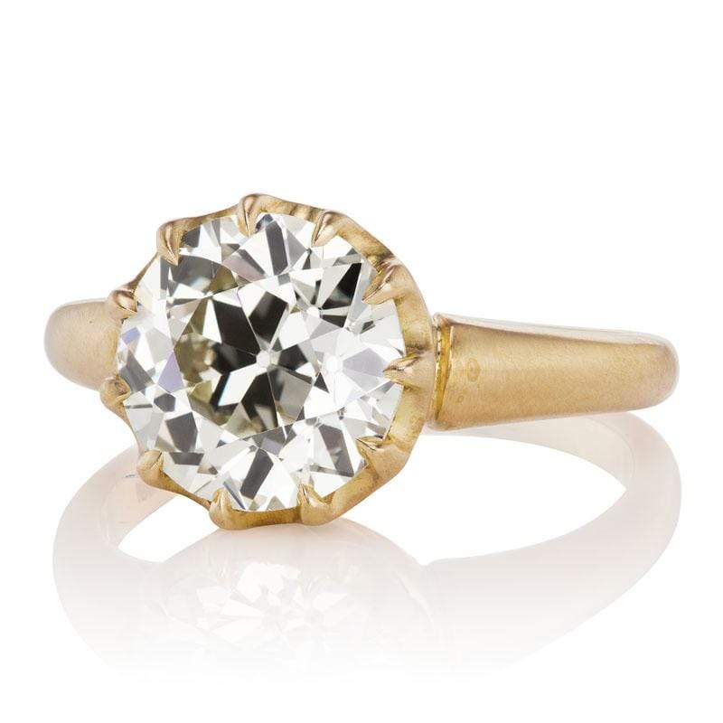 2.93ct old European cut diamond diamond engagement ring