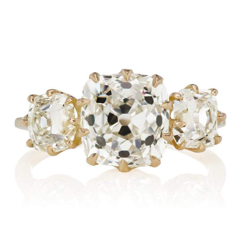 18kt Yellow Gold 3 Stone Diamond Engagement Ring