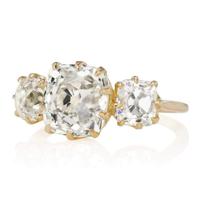 2.93ct old mine cut diamond diamond engagement ring