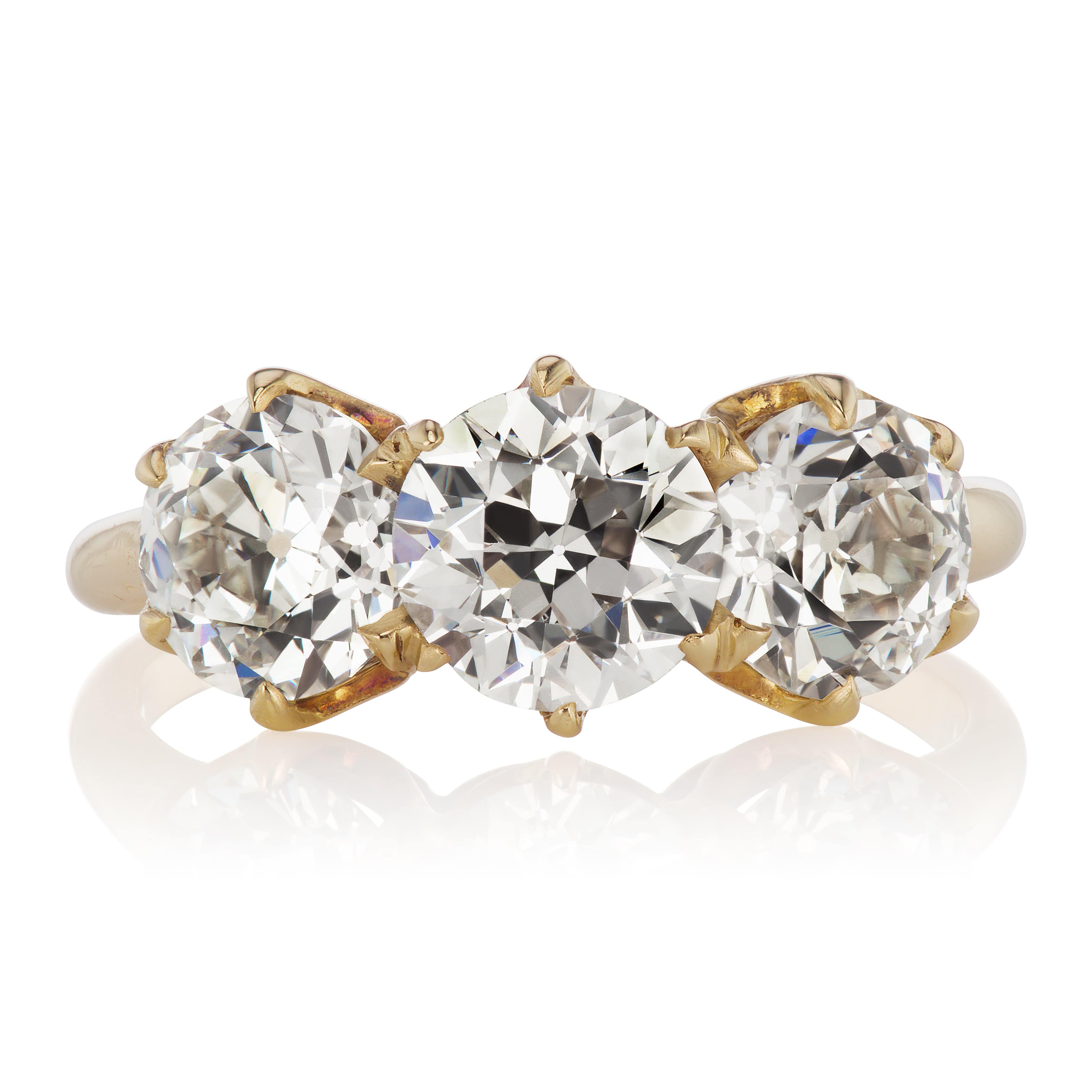 Edwardian Three Diamond Engagement Ring