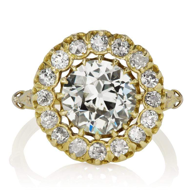 2.98ct Edwardian Halo Engagement Ring