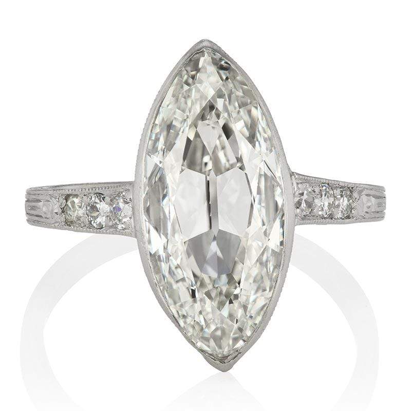 3 Carat Marquise Cut Diamond Vintage Art Deco Engagement Ring