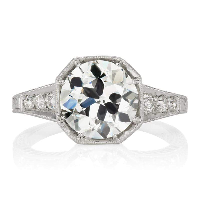3 Carat Diamond Octagon Setting Engagement Ring