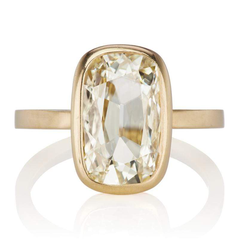 3.02 ct Bezel Set Old Mine Cut Engagement Ring | Victor Barbone