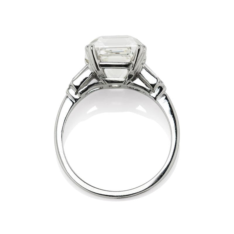 Art Deco 5.29 ct Asscher Cut Diamond Engagement Ring