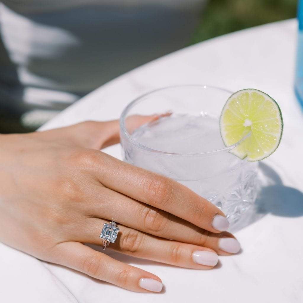 Art Deco 5.29 ct Asscher Cut Diamond Engagement Ring