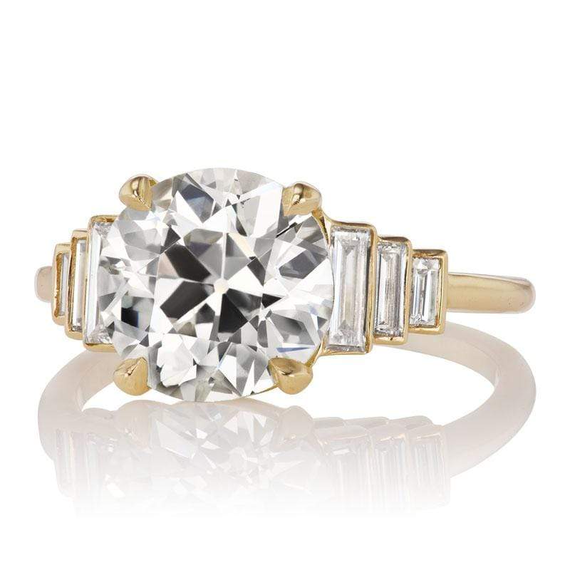 3.07ct old European cut diamond diamond engagement ring