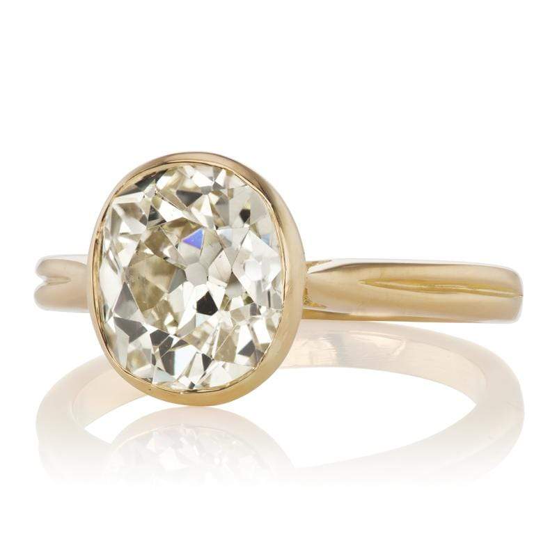 3.09ct old mine cut diamond diamond engagement ring