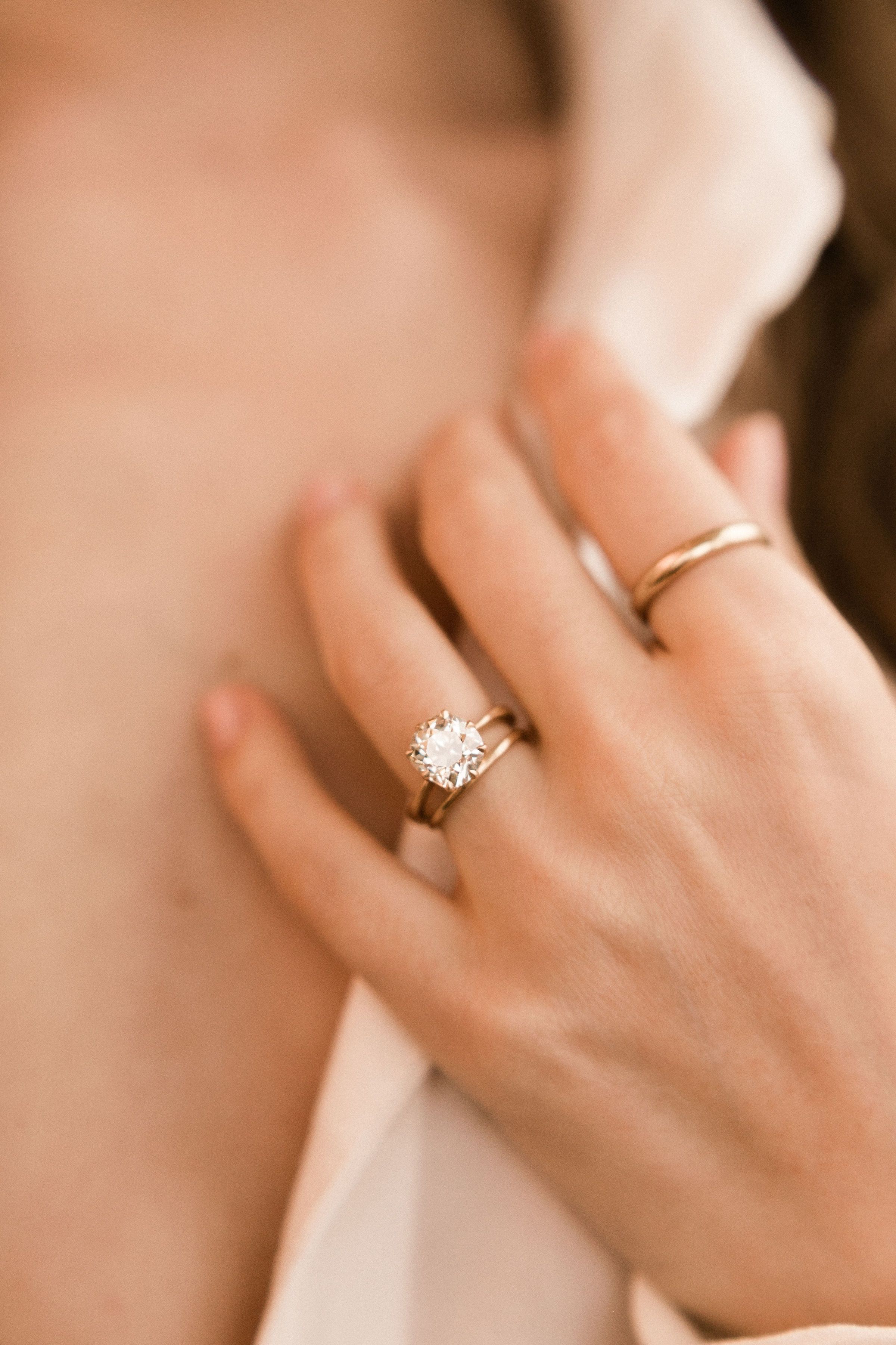 3.11ct Old Mine Cut Diamond Vintage Style Old Mine Cut Diamond Engagement Ring