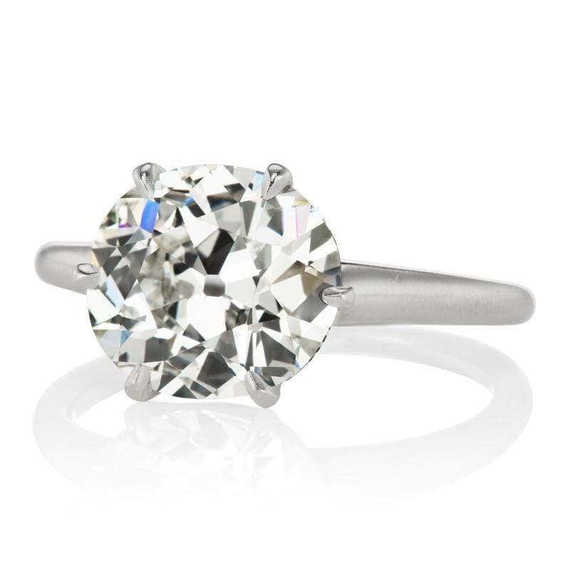 3.12ct old mine cut diamond diamond engagement ring