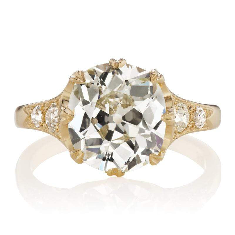 3.12 ct Old Mine Cut Diamond Engagement Ring