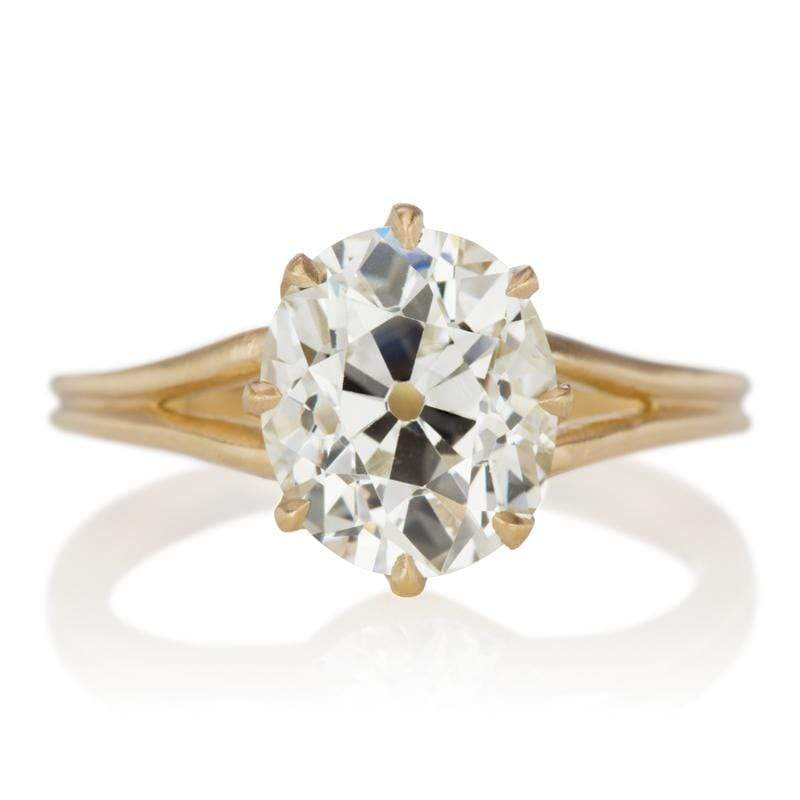 Antique 3 Carat Oval Cut Diamond Engagement Ring