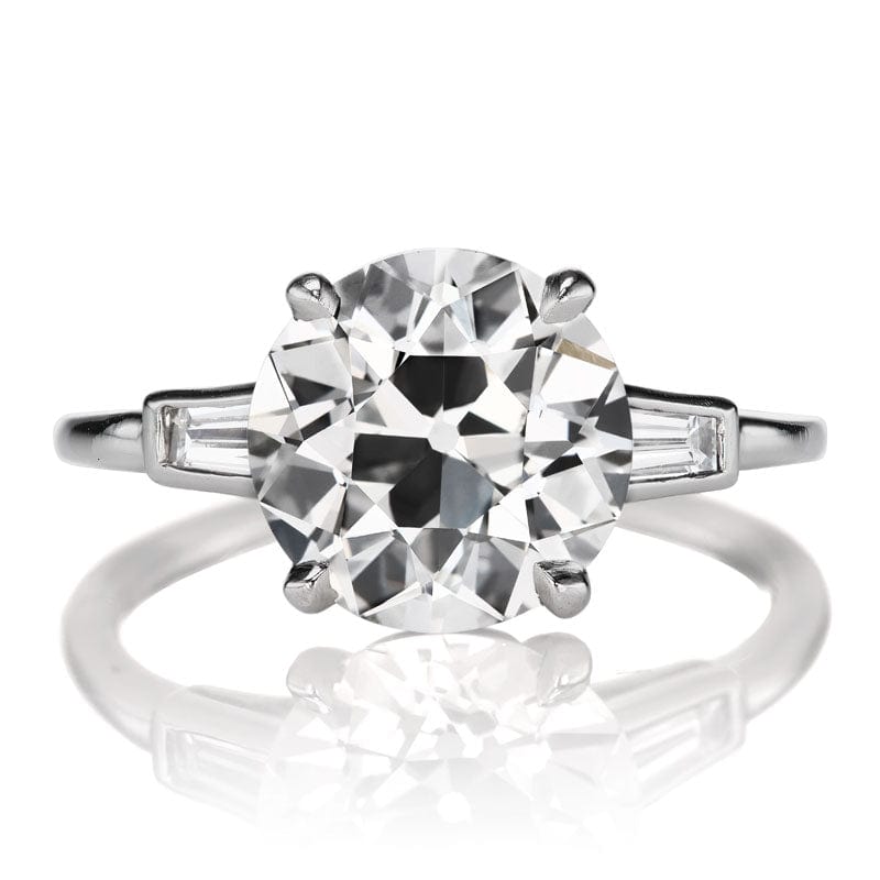 3 Carat Old European Cut Diamond in 4-prong Platinum Setting