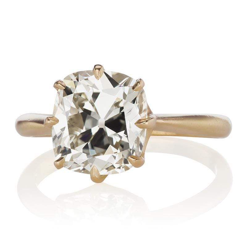 3.21ct old mine cut diamond diamond engagement ring