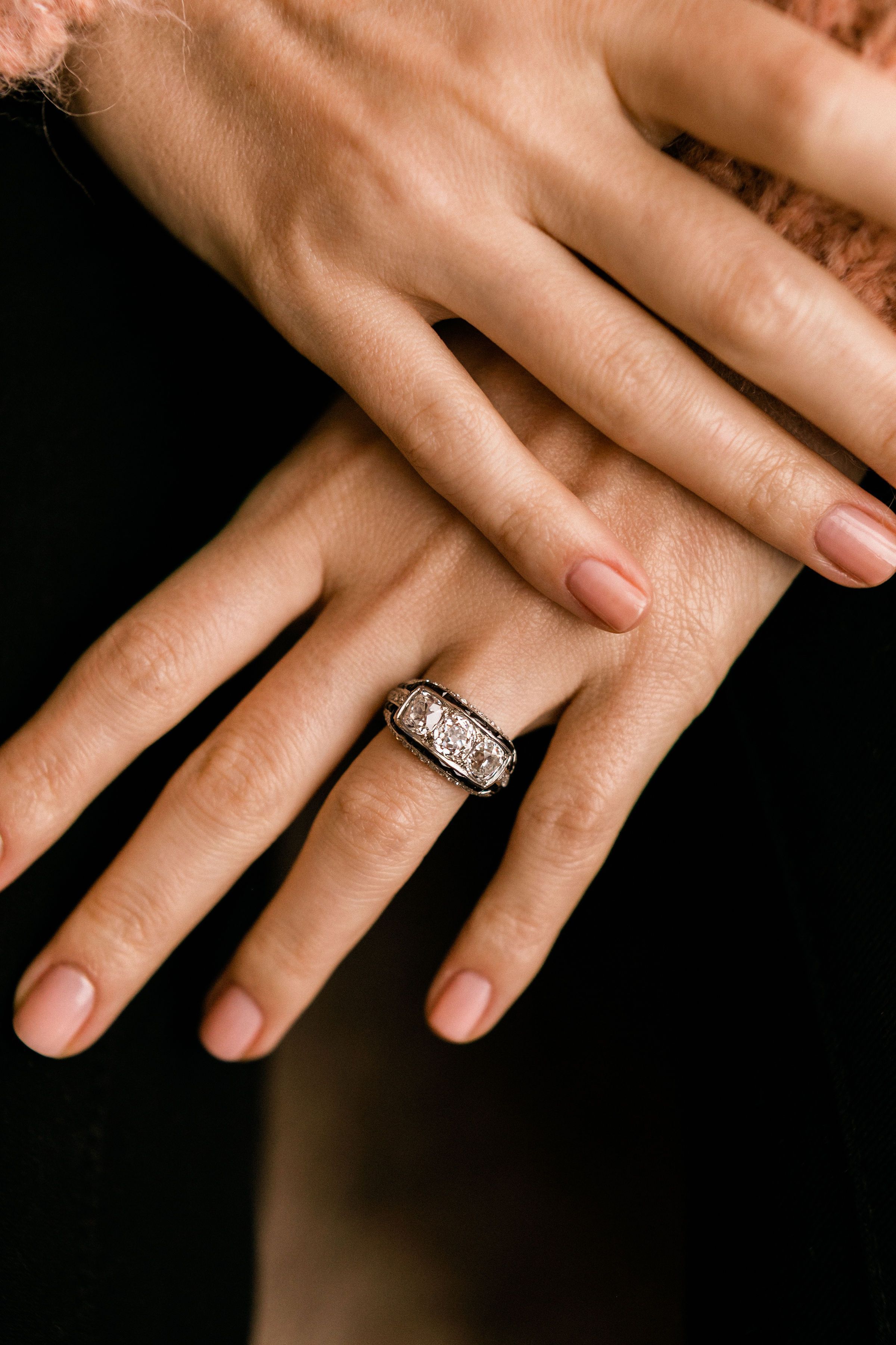 3.27ctw old mine cut diamonds