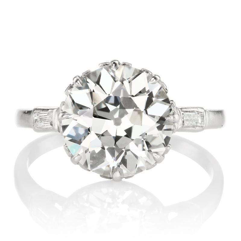 3.41 ct Fleur de Lis Set Engagement Ring Circa 1925 | Victor Barbone