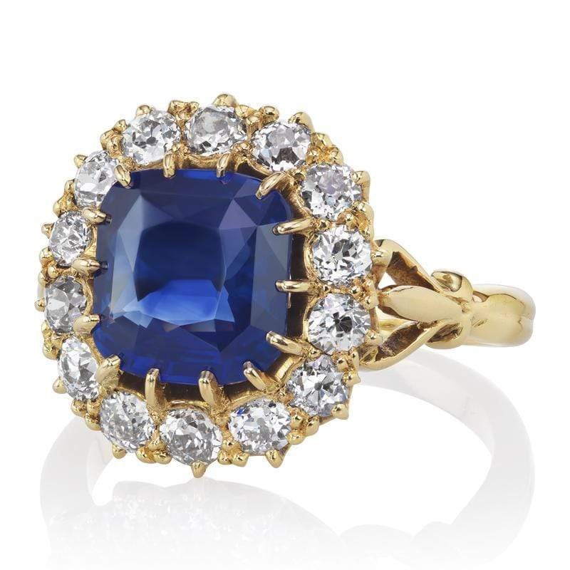 3.50ct Cushion Cut Sapphire engagement ring