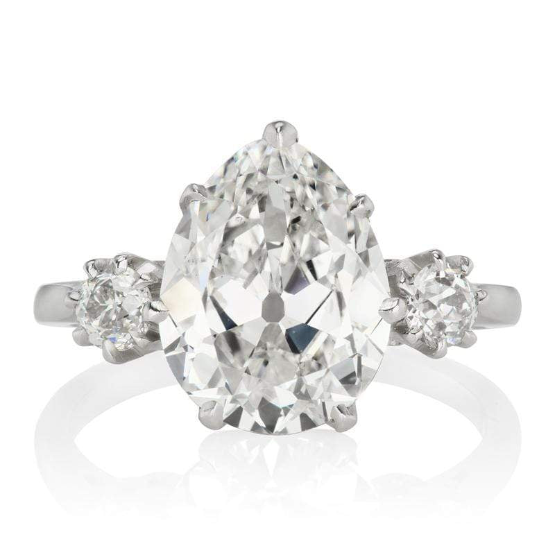 Three Stone Pear Engagement Ring