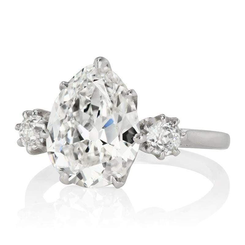 3.54ct Pear cut diamond diamond engagement ring