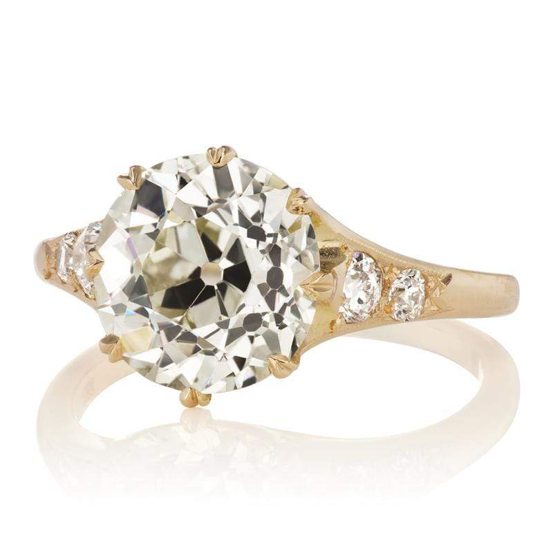 3.61ct old European cut diamond diamond engagement ring