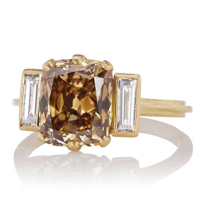 3.64ct old mine cut diamond diamond engagement ring