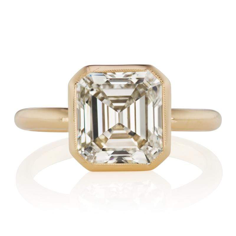 3.67 ct Asscher Cut Diamond Solitaire Engagement Ring