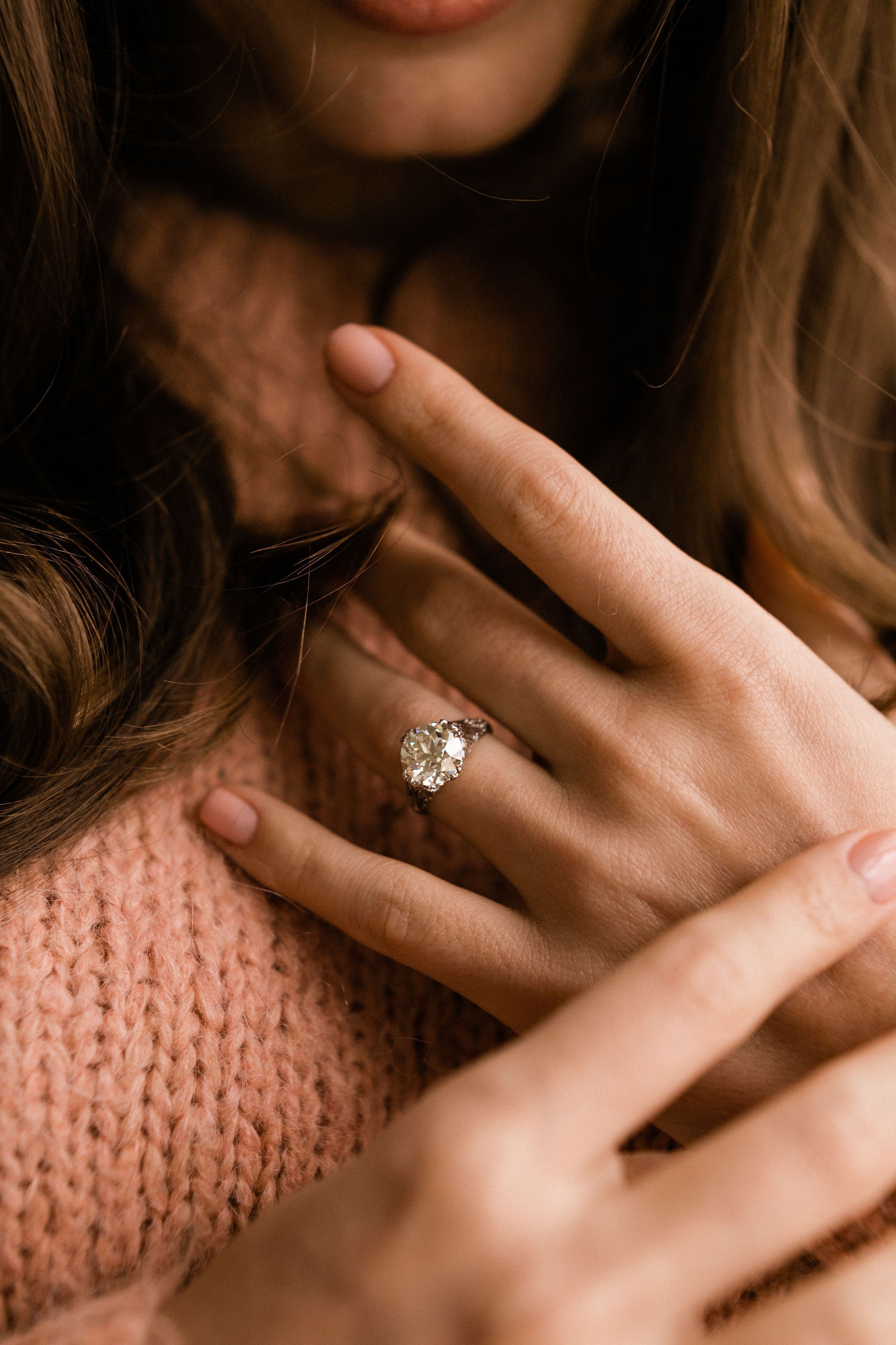 3.67ct old European cut diamond