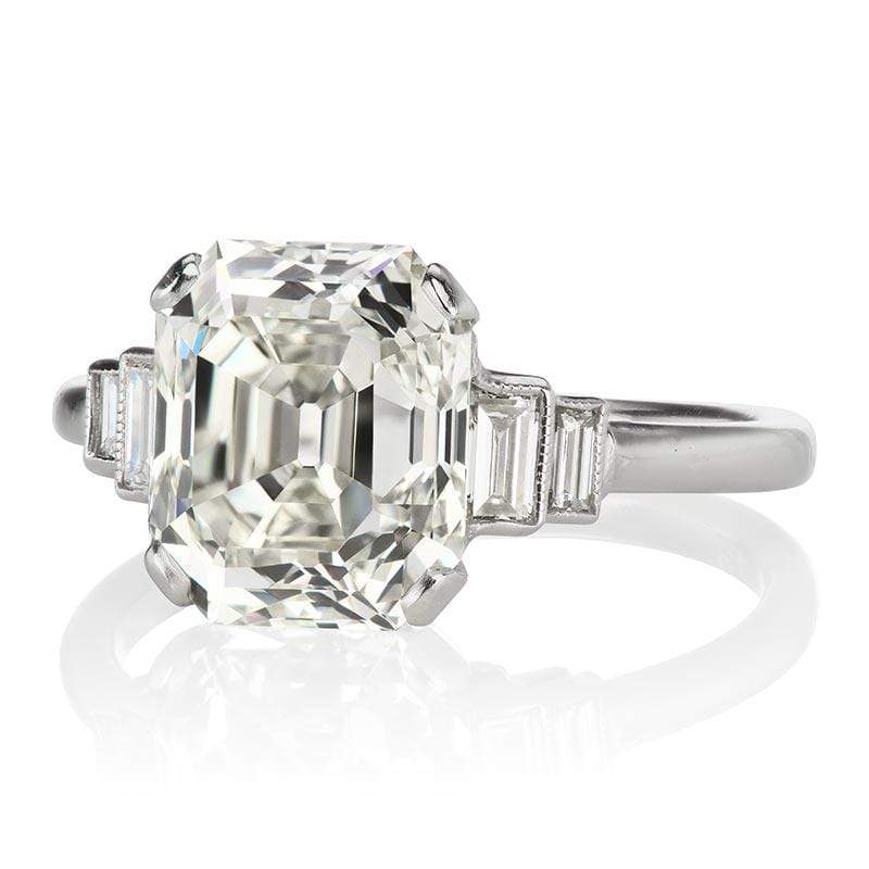 4.03ct Asscher cut diamond diamond engagement ring