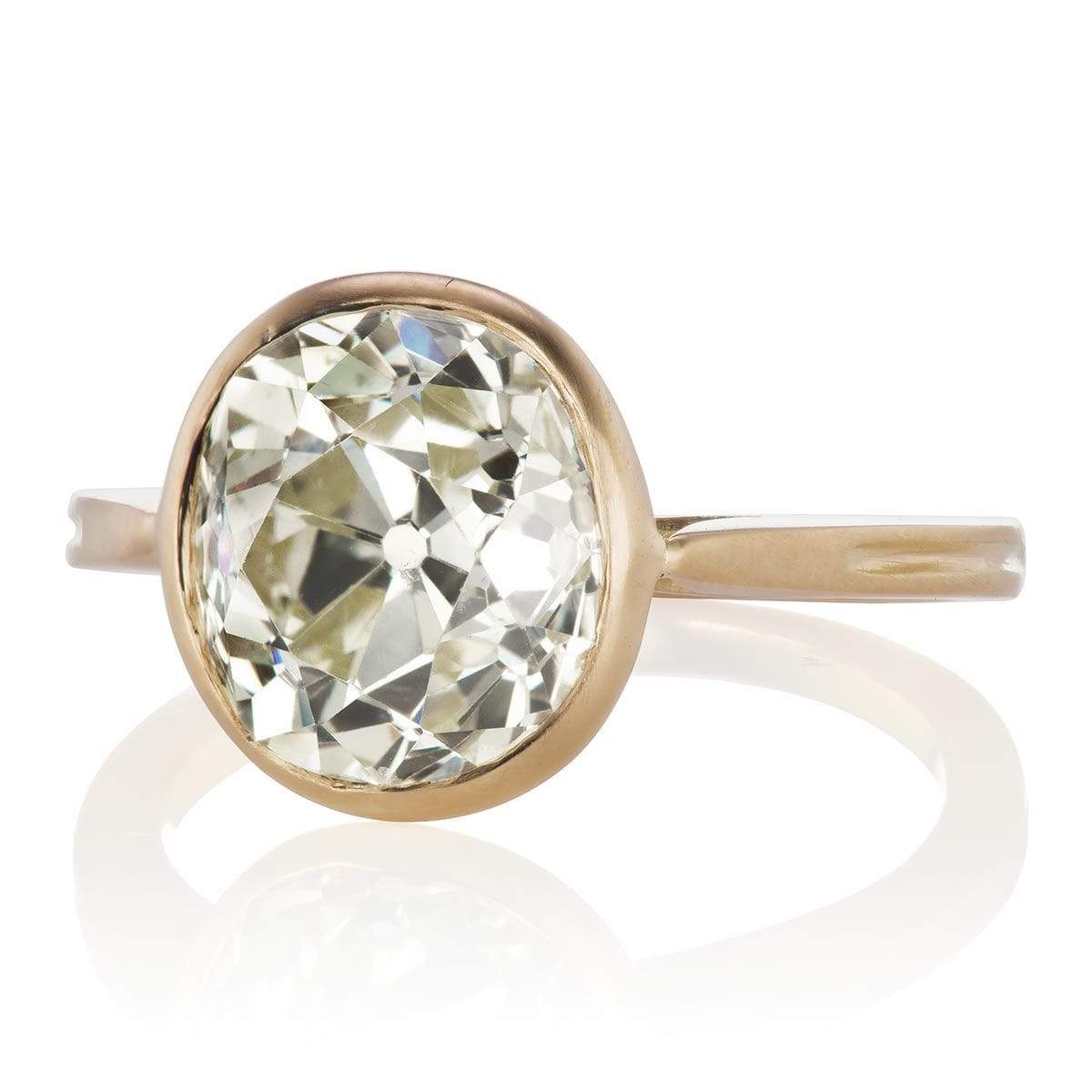 4.19ct old mine cut diamond diamond engagement ring