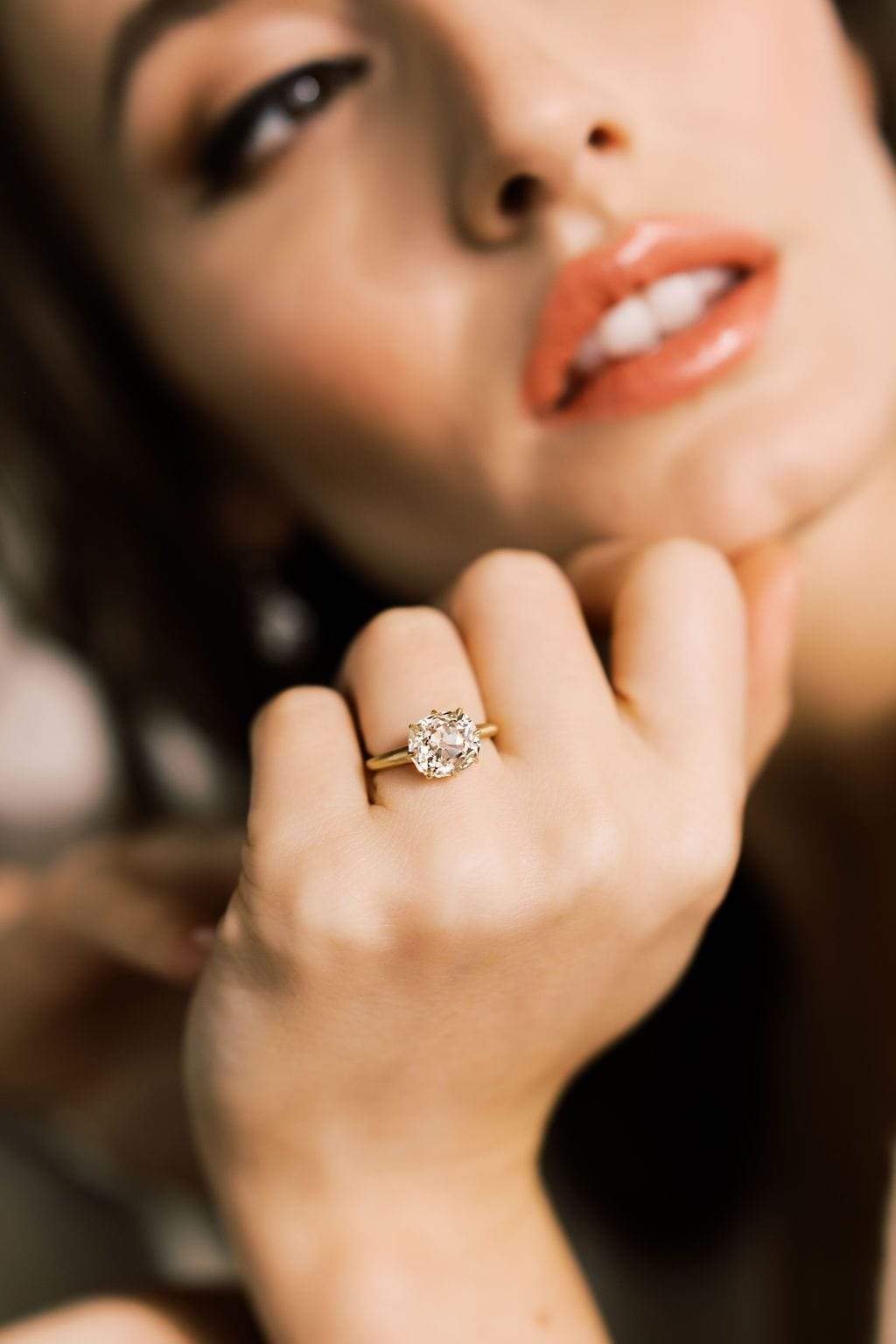 4 Carat East-West Set Old Mine Cut Solitaire Engagement Ring