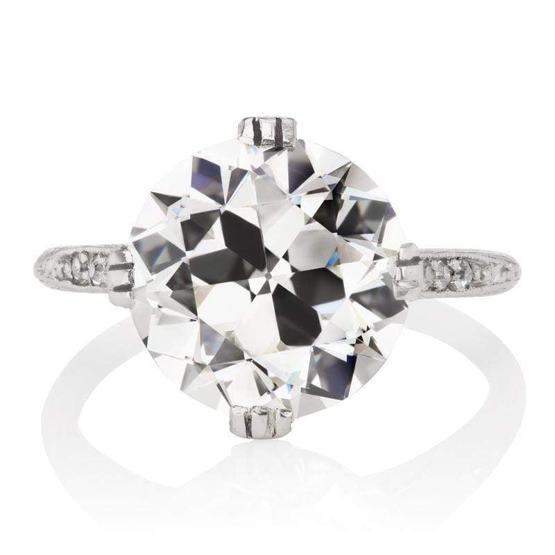 Art Deco 4.44 ct Transitional Cut Diamond Engagement Ring
