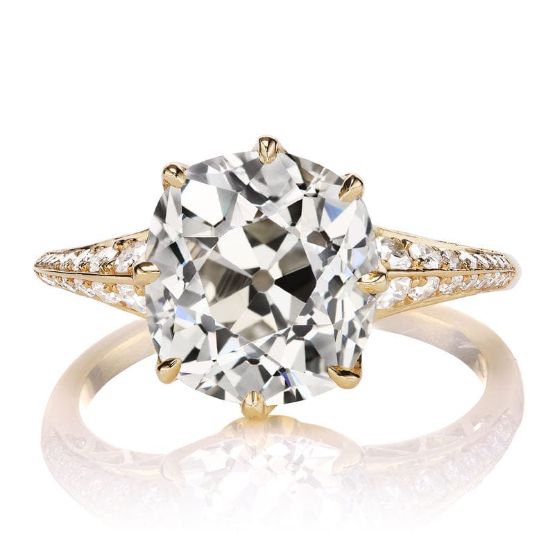 Elongated Old Mine Cut Diamond Ring