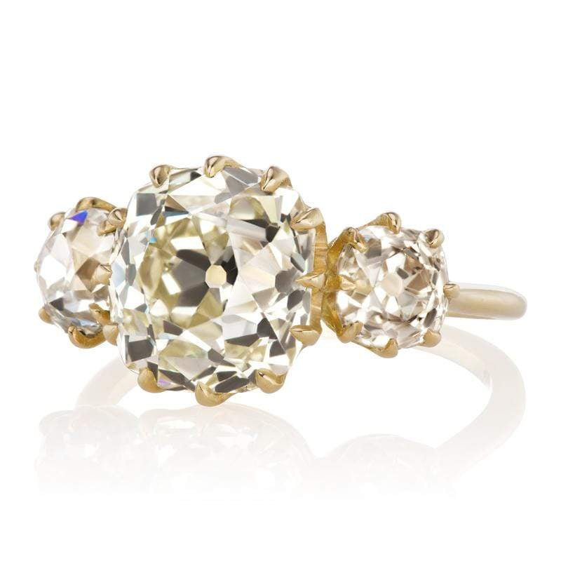 4.55ct old mine cut diamond diamond engagement ring