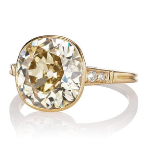 Gold Colored 5.03 ct Diamond Ring Set in 18 kt Yellow Gold