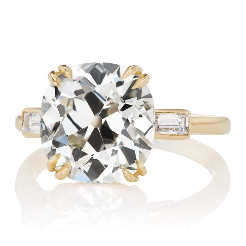 5.05ct old mine cut diamond diamond engagement ring