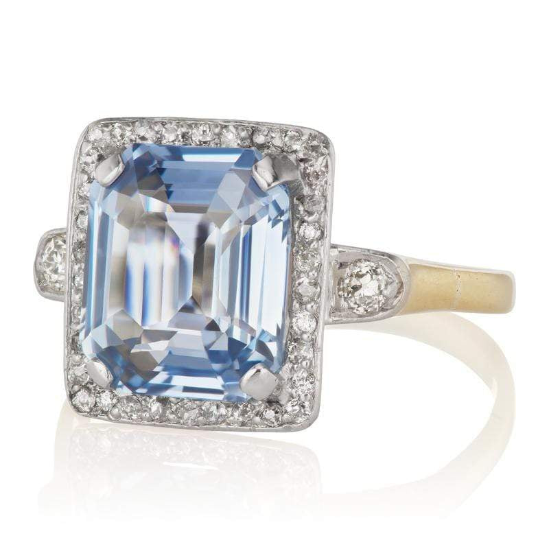 5.05ct Step cut Sapphire engagement ring