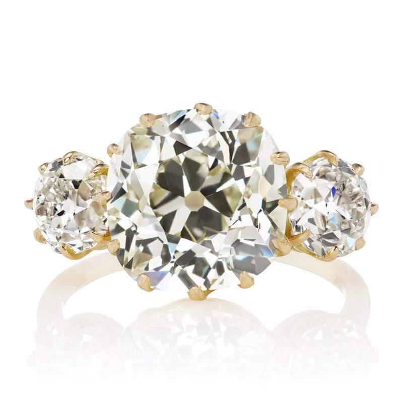 Light Yellow Diamond Three Stone Engagement Ring