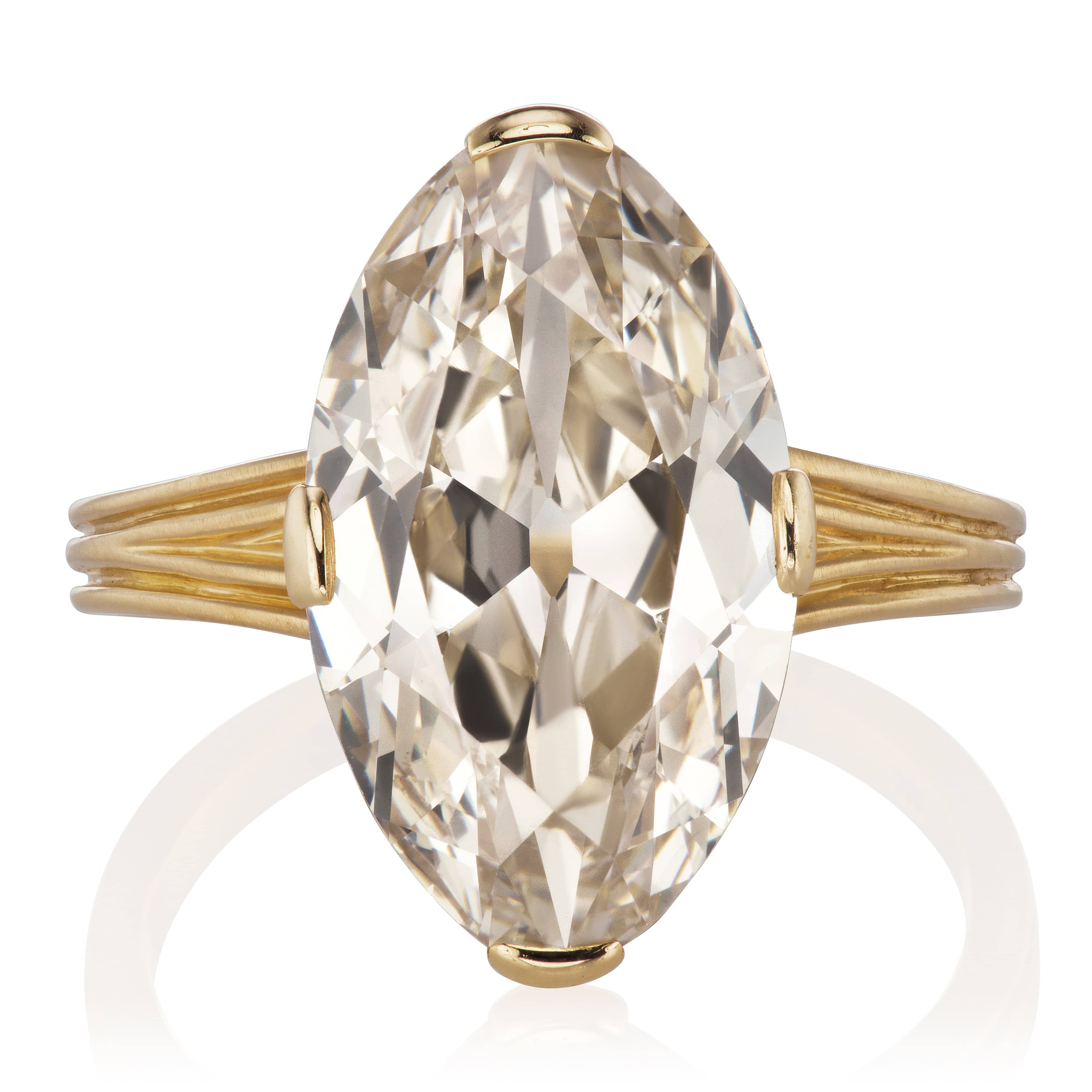 Light Brown Moval Diamond Engagement Ring