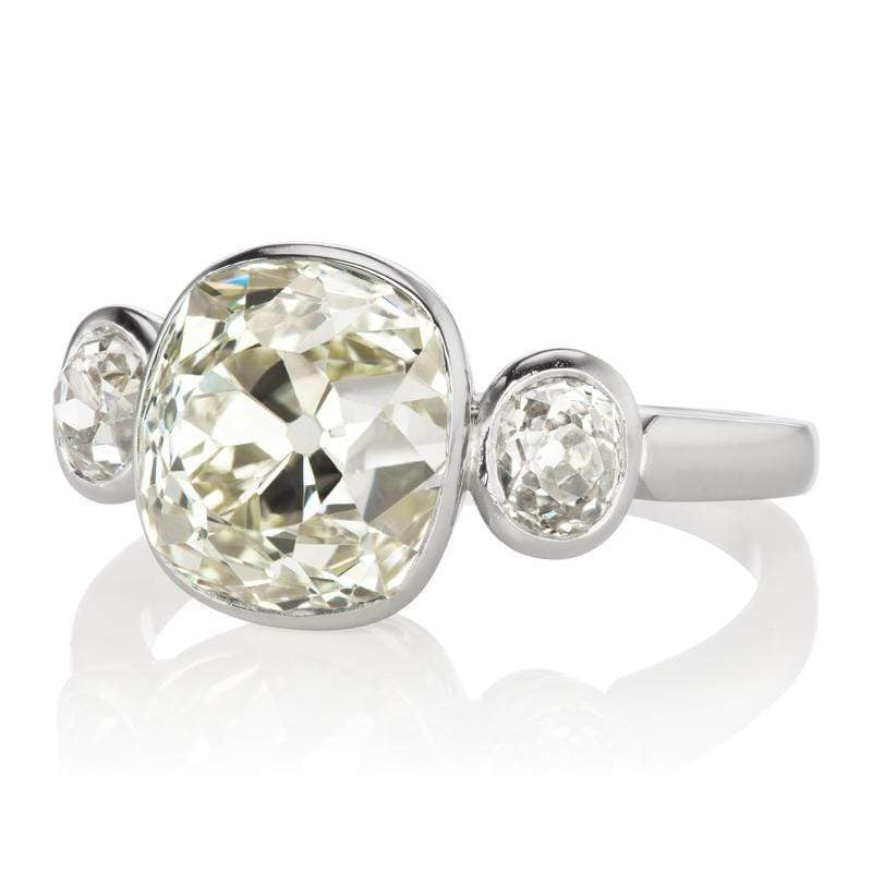 5.84ct old mine cut diamond diamond engagement ring