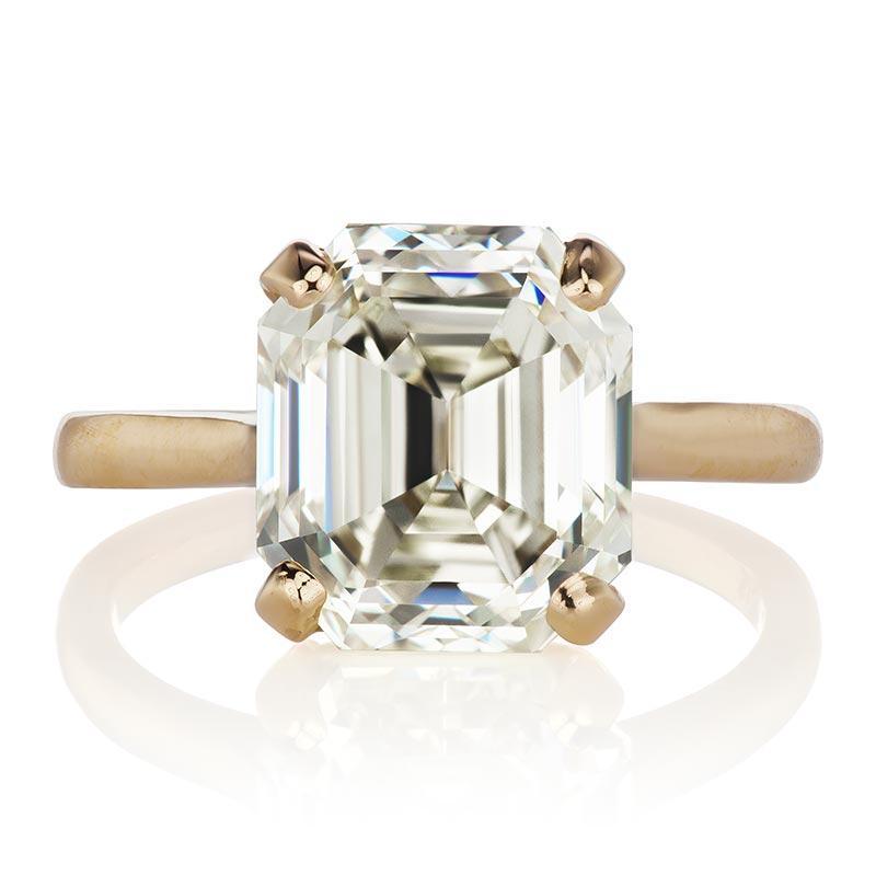 5.86 ct Asscher Cut Diamond Solitaire Engagement Ring