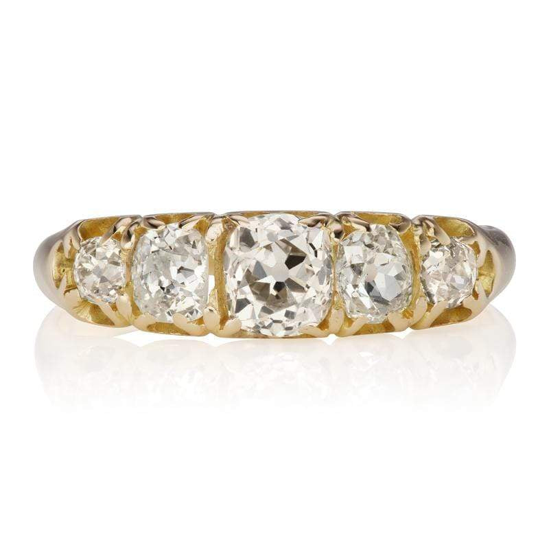 Vintage 5 Diamond British Engagement Ring | Victor Barbone