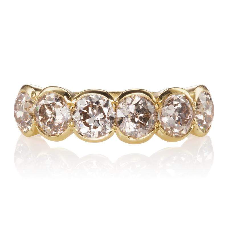 6 Stone Champagne Diamond Engagement Ring | Victor Barbone