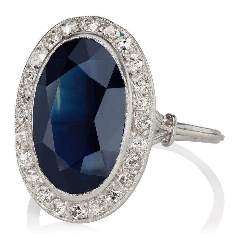 7.18ct Oval Cut Australian Sapphire engagement ring