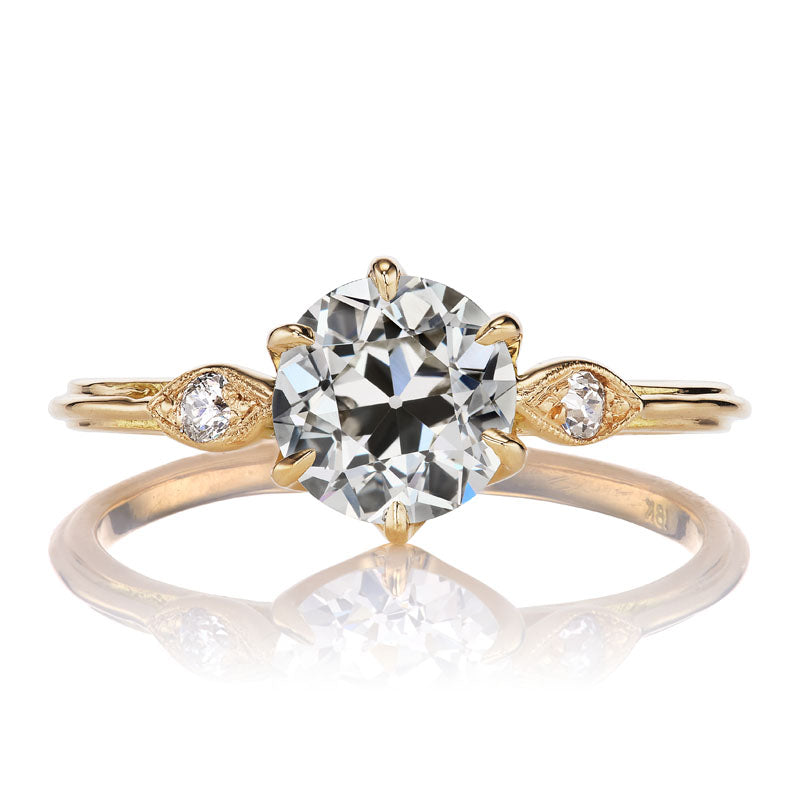 1.24 carat Old European Cut Engagement Ring in 18kt Yellow Gold