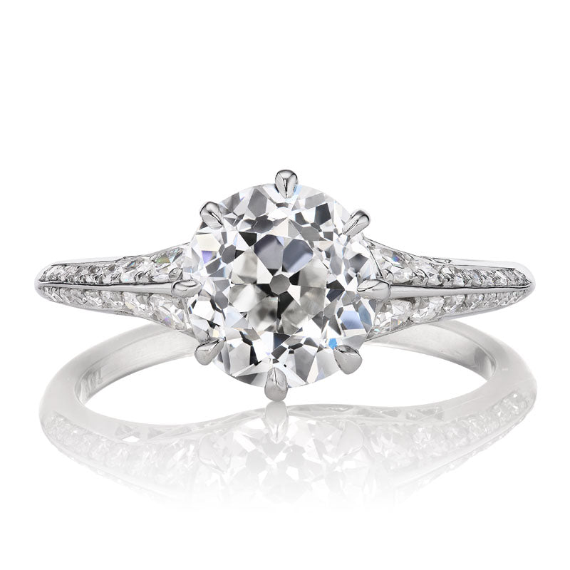 Stunning Bright 2.17ct Old European Cut Diamond in Platinum