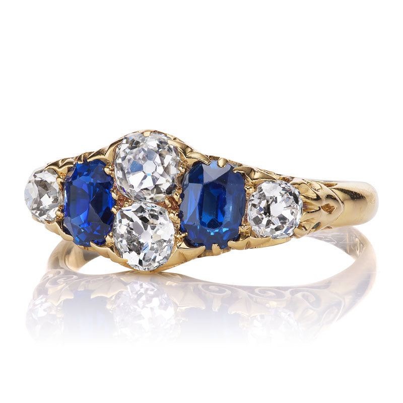 No-Heat Cambodian Sapphire diamond with gemstone