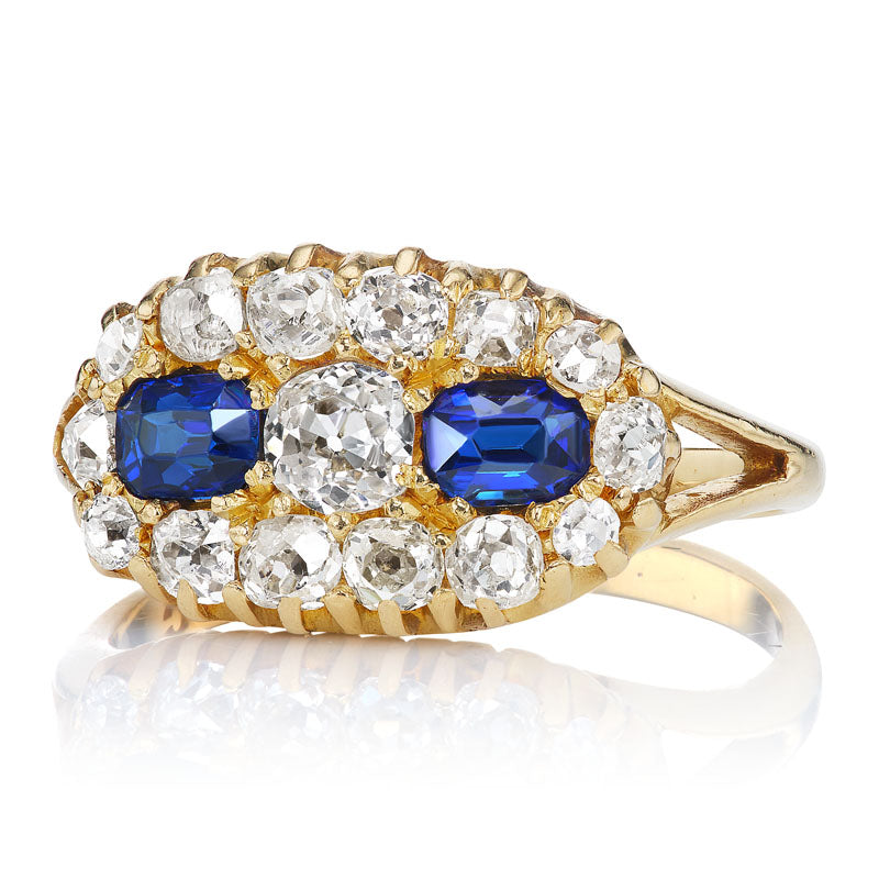 Diamond and Sapphire Ring diamond with gemstone